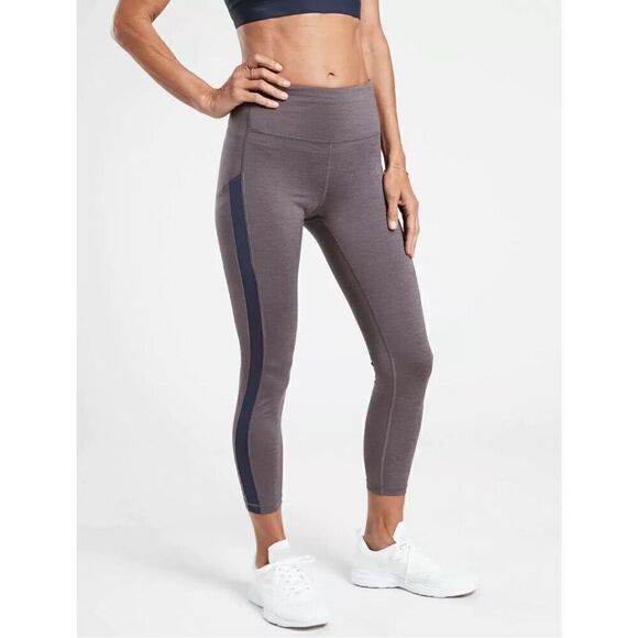 Athleta Womens Ultimate Stash Pocket Heather 7/8 Tight Blue HearthRose SizeLarge - Picture 1 of 16